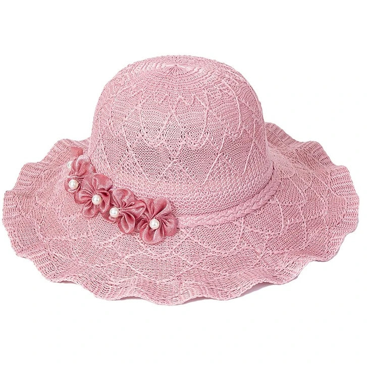 New Women's Summer Sun Hat, UV Protection, Breathable Sweet Casual Cap, Foldable Wide Brim Beach Hat